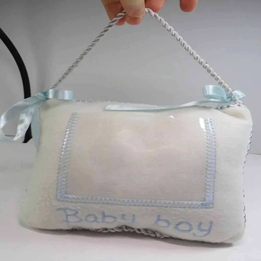 Baby Boy Photo Pillow for wall or Nursery Door decor